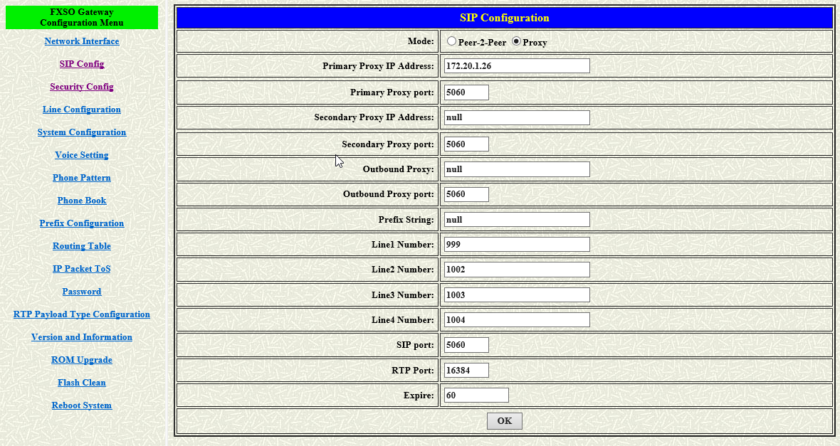 Gateway-SIP config